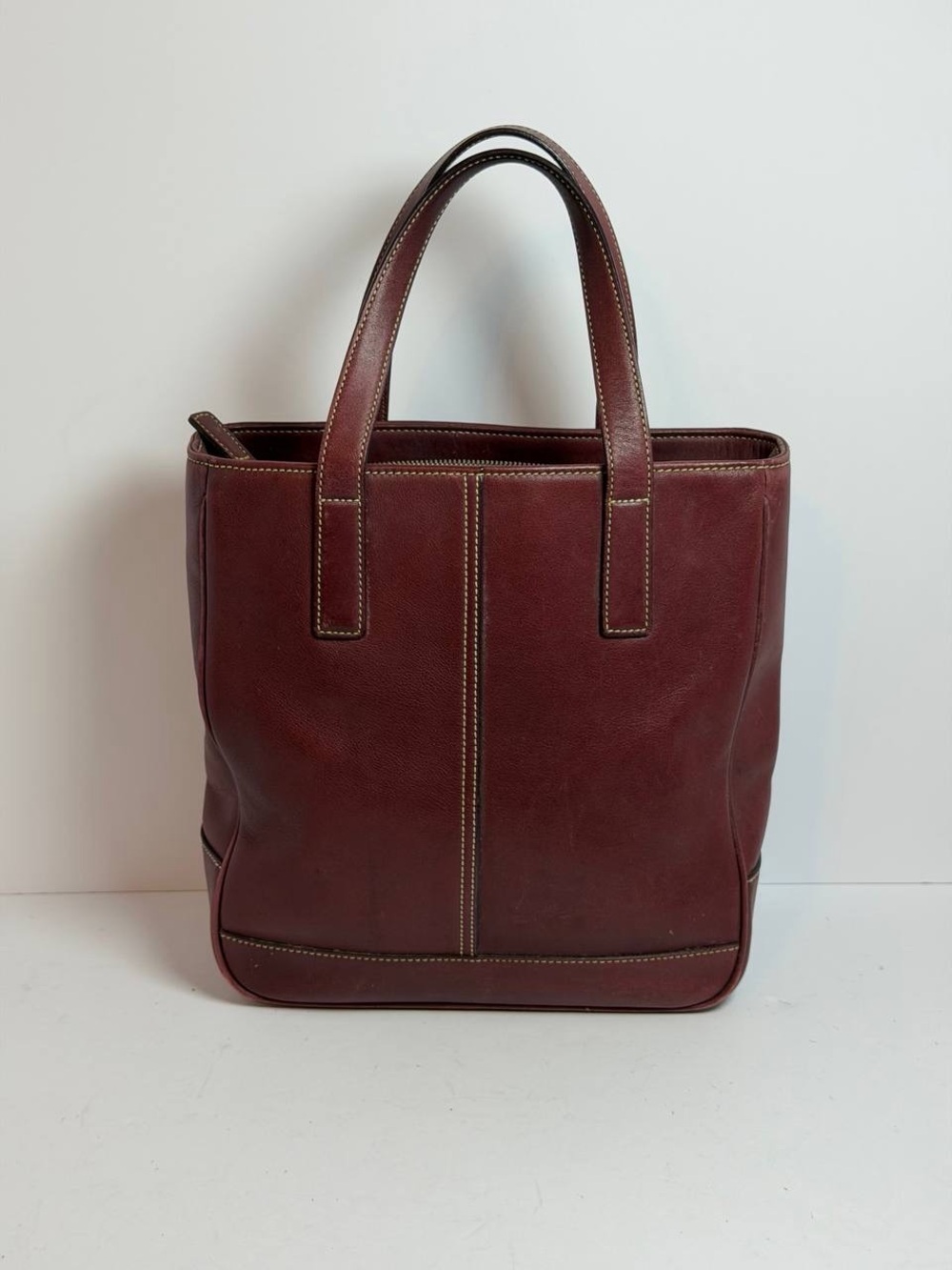 Vintage Red Coach Hampton Lunch Tote Bag with Contrast Stitching